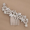 Cross-border European and American leaf hair combs, alloy five-petal flower water diamond bridal hair combs, photo bridal headwear, wedding accessories Specification image